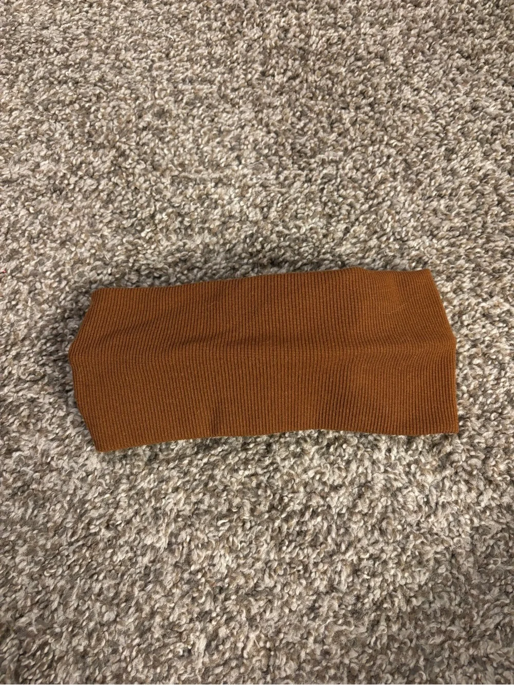 Knotted Ribbed Headband - Rust Brown